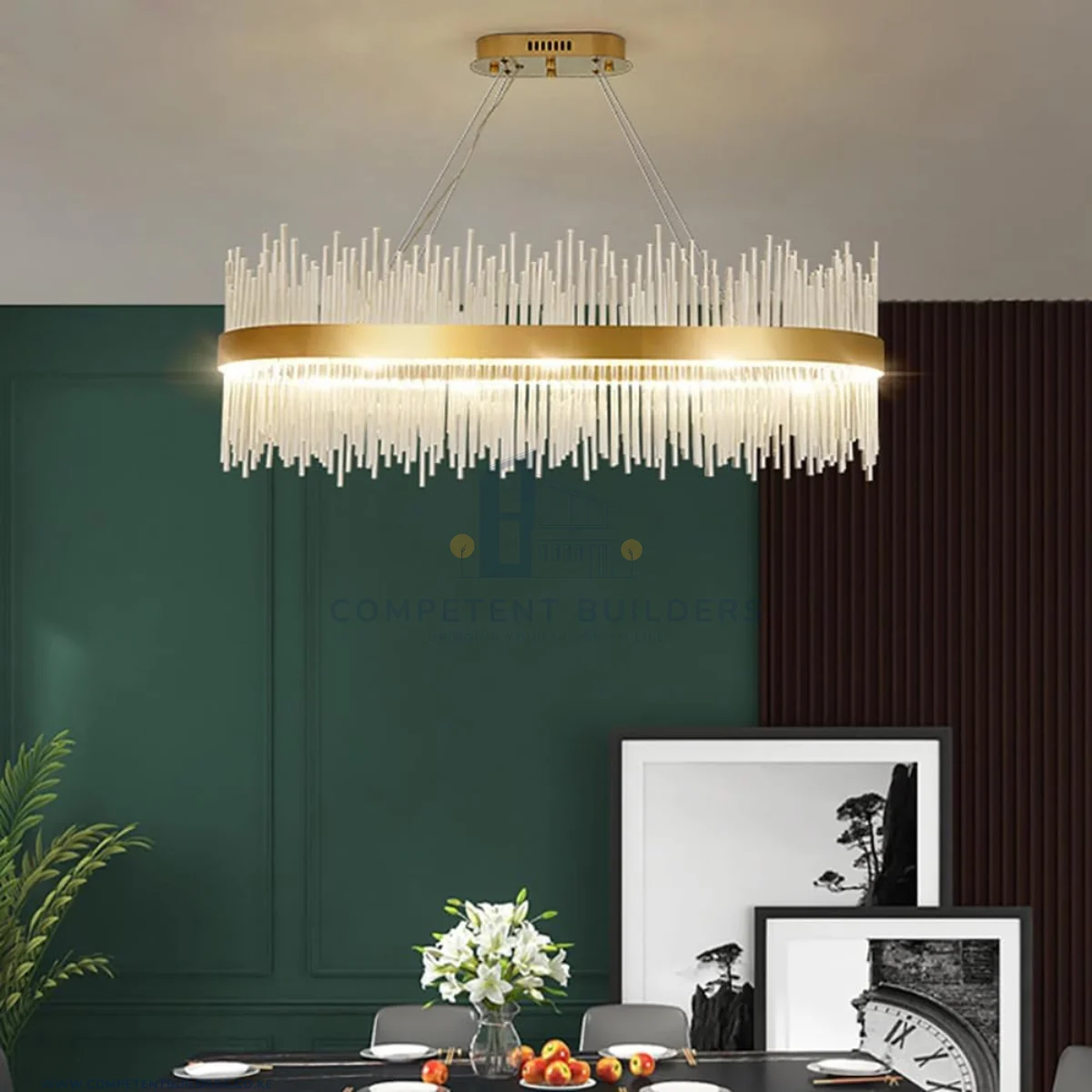 Modern Crystal Glass Tube Chandelier - Image 4
