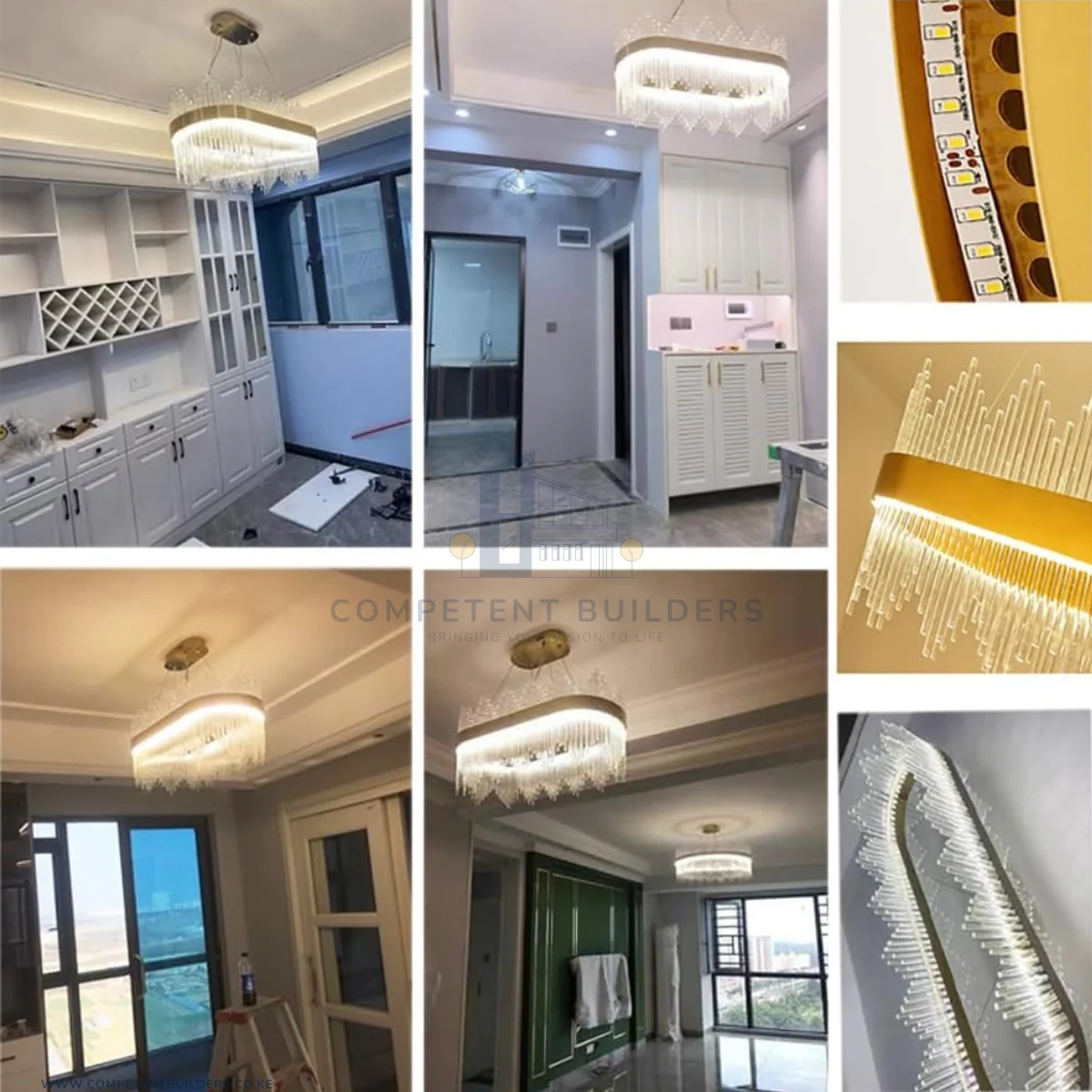 Modern Crystal Glass Tube Chandelier - Image 6