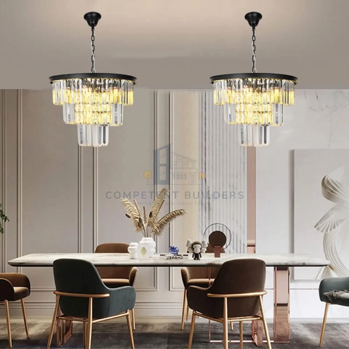 Modern Crystal Pendant Chandelier Ceiling Light - Image 4