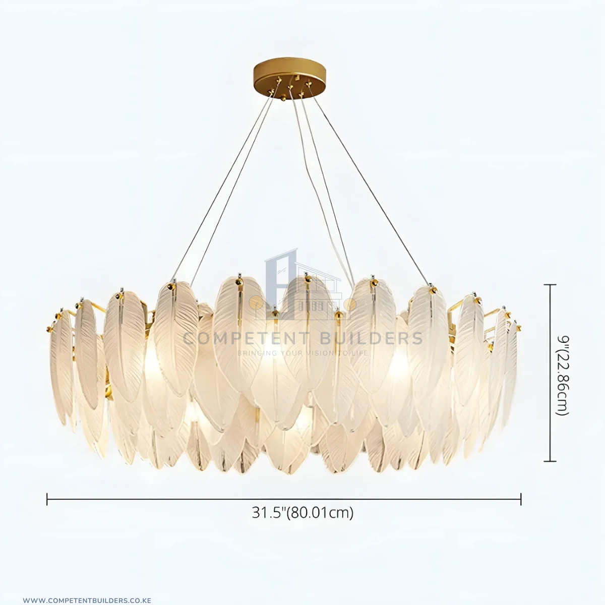 Modern Feather Design Chandelier Ceiling Light - Image 2