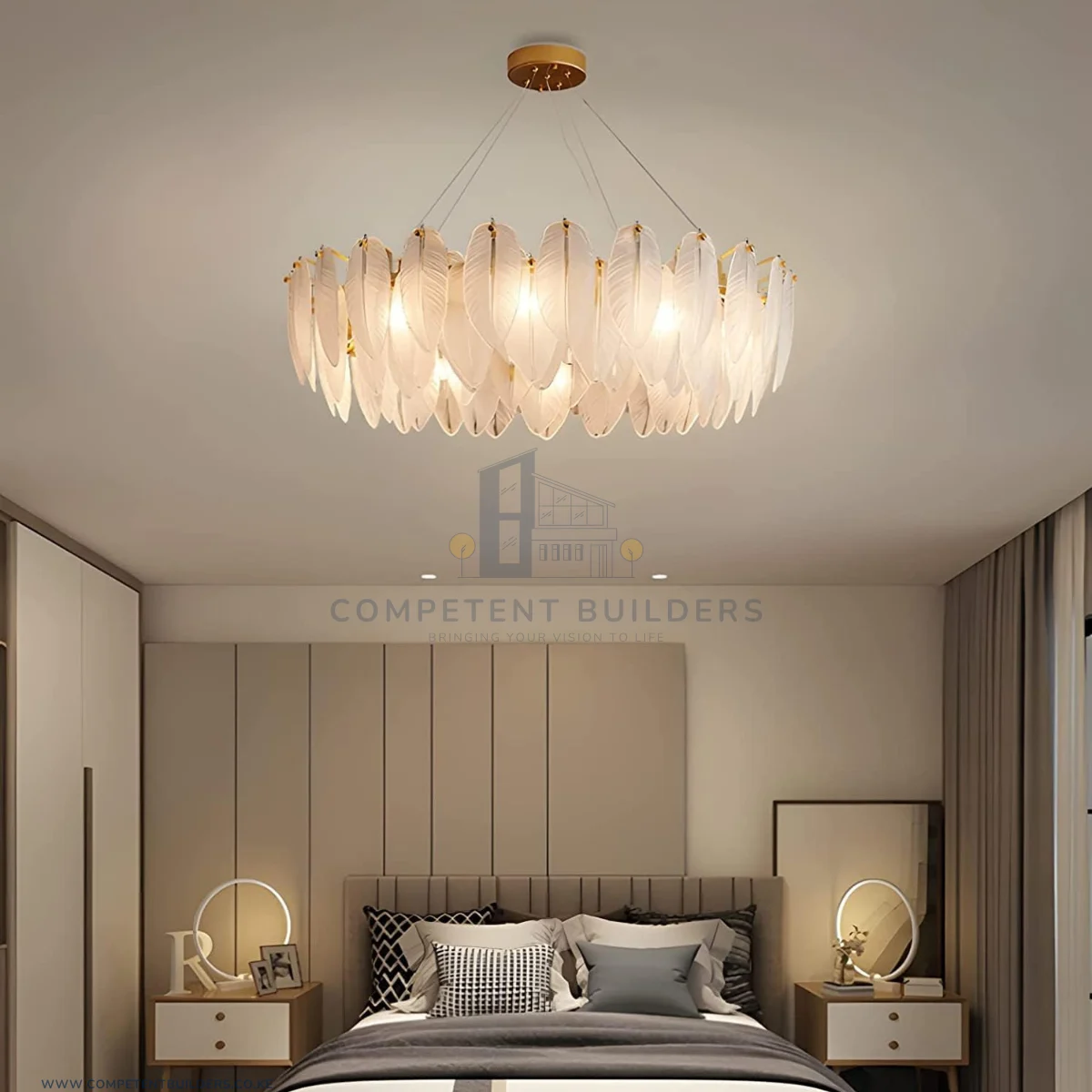 Modern Feather Design Chandelier Ceiling Light - Image 3