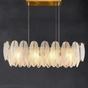 Modern Feather Design Chandelier Ceiling Light Oval