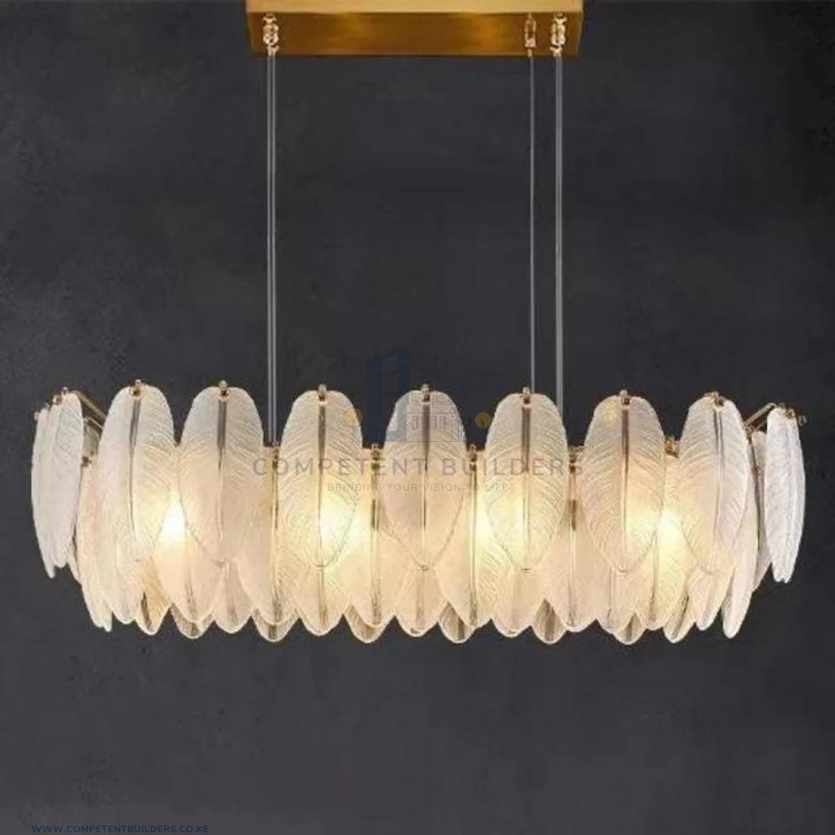 Modern Feather Design Chandelier Ceiling Light Oval
