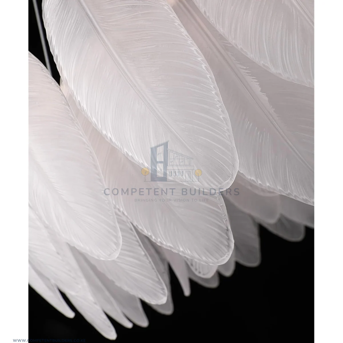 Modern Feather Design Chandelier Ceiling Light Oval - Image 3