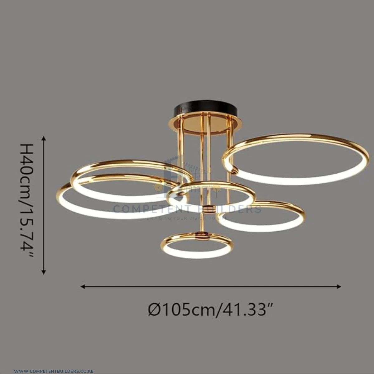 Modern LED 5 Ring Ceiling Chandelier - Image 5