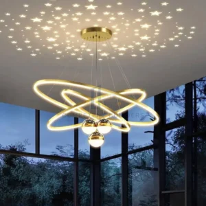 Round Ring Chandelier LED Ceiling Lights - Gold