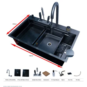 Smart Kitchen Sink Honey Comb Design – Gun Grey