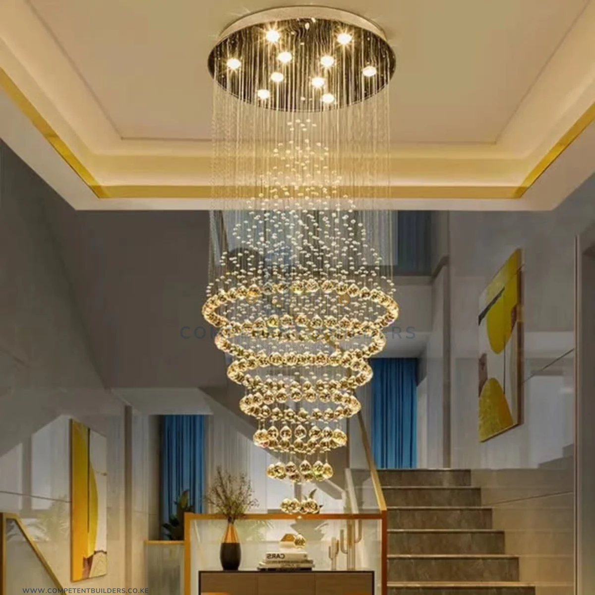 Stairwell Crystal Chandelier - Image 4